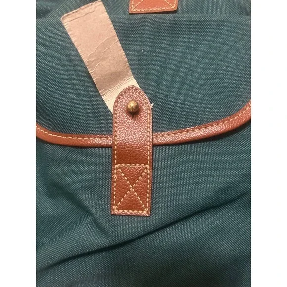Polo Ralph Lauren Green Canvas Leather Trim‎ Travel Duffle Bag Weekender